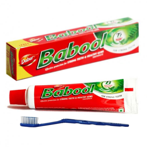 зубная паста Бабул Дабур (Babool Dabur) в комплекте с зубной щеткой, 100 грамм