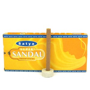 безосновные благовония дхубы Супер Сандал Сатья (Super Sandal dhoop Satya), 10 палочек